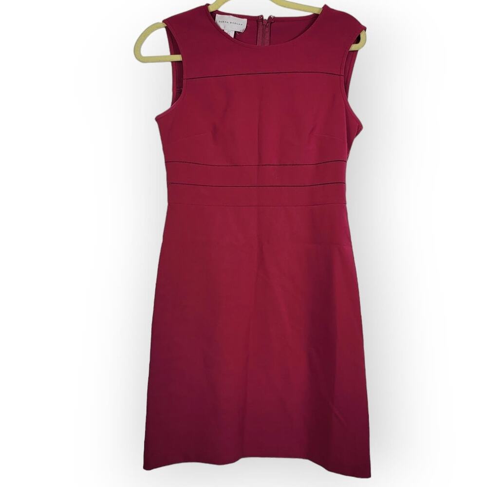 Donna Morgan Maroon Fit And Flare Eyelet Detail Dress Women's Size 4